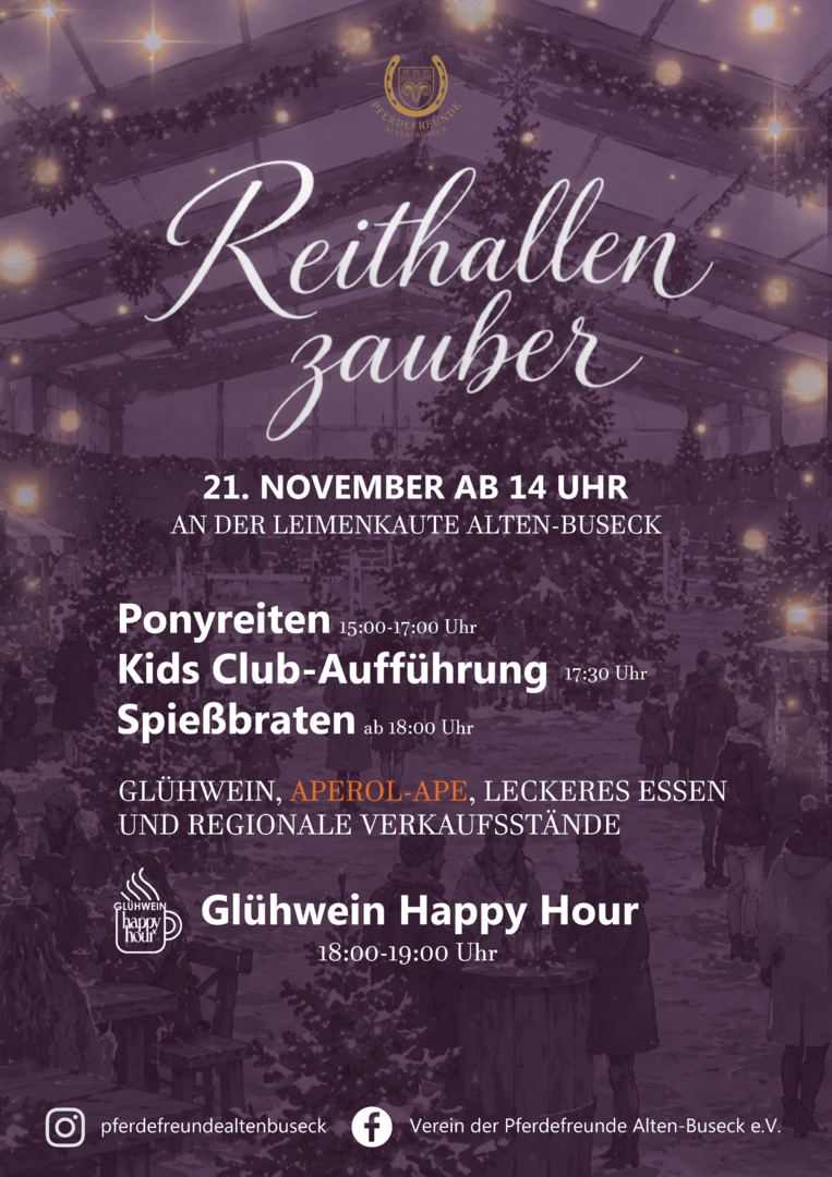 Reithallenzauber 2026 der Pferdefreunde Alten-Buseck am 21. November 2026